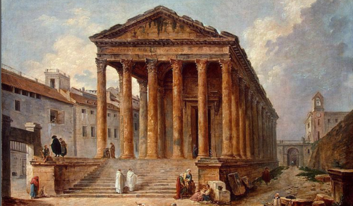 Maison Carrée was built in 16 BC by Marcus Vipsanius Agrippa, Roman General and 2nd-in-Command to Augustus. Later around AD 7 it was dedicated to Agrippa’s 2 sons, Gaius Caesar and Lucius Caesar, who both died young.