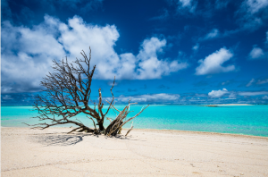 pitcairn island has gorgeous beaches and good diving.